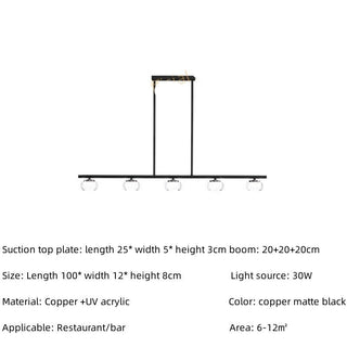 Copper Strip Creative Bar Hanging light-Kitchen Island