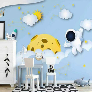 Cosmic Adventure 3D Astronaut Universe Wallpaper-Kids Room Wallpaper