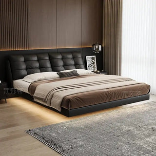 Cowhide Leather Cama Bed Frame-Bed Frame