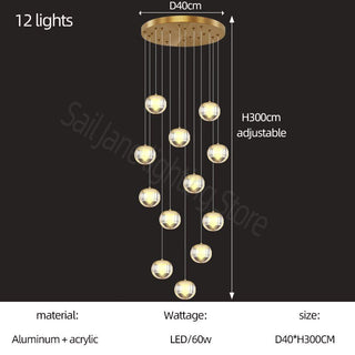 Crystal Ball Staircase Chandelier: Enhancing Your Space-Staircase Chandeliers