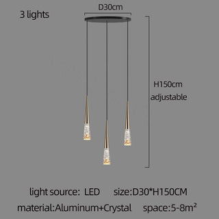 Crystal Cones Staircase Chandelier - Stunning Ambiance-Staircase Chandeliers