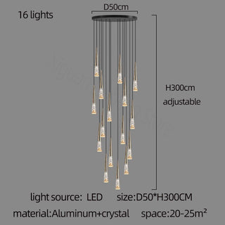 Crystal Cones Staircase Chandelier - Stunning Ambiance-Staircase Chandeliers