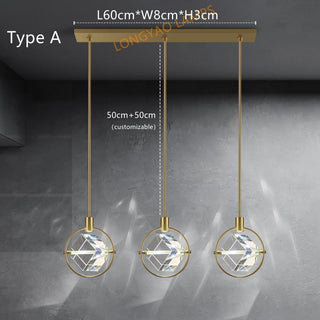Crystal Cube LED Rotatable Pendant Chandelier-Kitchen Island