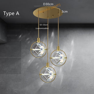 Crystal Cube LED Rotatable Pendant Chandelier-Kitchen Island