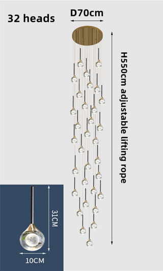 Crystal Drops Chandelier-Staircase Chandeliers