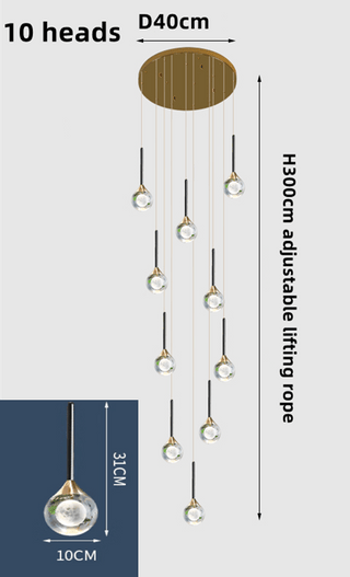 Crystal Drops Chandelier-Staircase Chandeliers