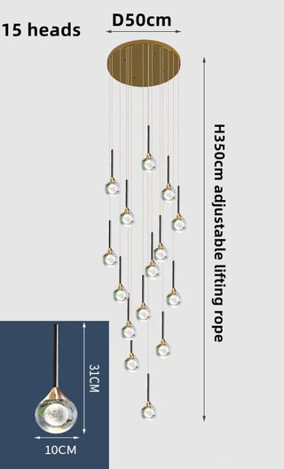 Crystal Drops Chandelier-Staircase Chandeliers
