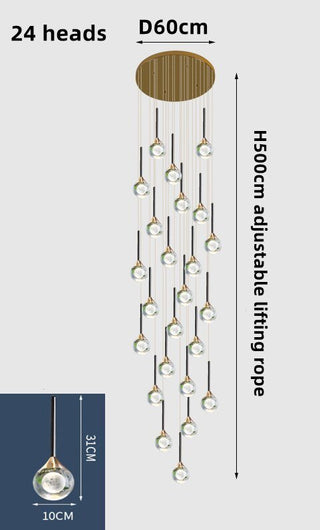Crystal Drops Chandelier-Staircase Chandeliers