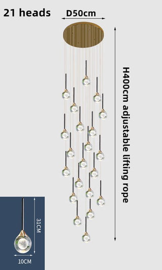 Crystal Drops Chandelier-Staircase Chandeliers