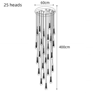 Crystal Drops Staircase Chandelier: Elegant Lighting-Staircase Chandeliers