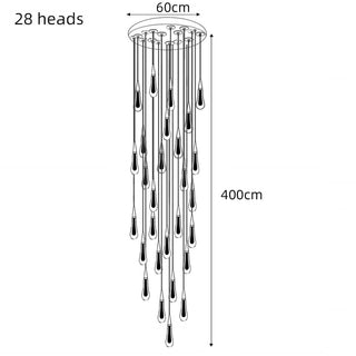 Crystal Drops Staircase Chandelier: Elegant Lighting-Staircase Chandeliers