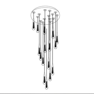 Crystal Drops Staircase Chandelier: Elegant Lighting-Staircase Chandeliers
