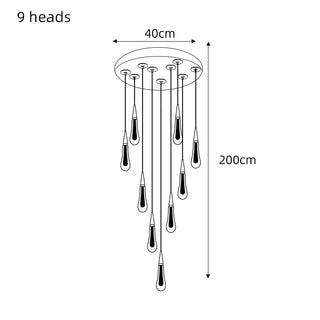 Crystal Drops Staircase Chandelier: Elegant Lighting-Staircase Chandeliers