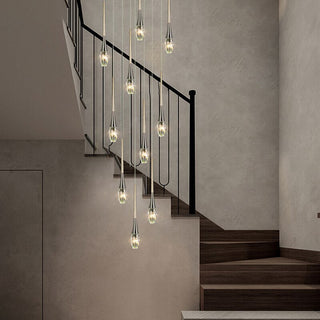 Crystal Drops Staircase Chandelier - Exquisite Home Lighting-Staircase Chandeliers