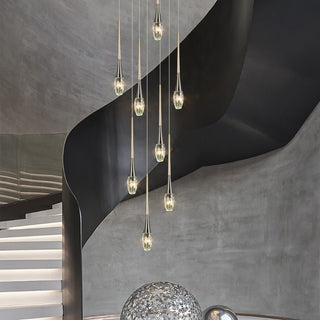 Crystal Drops Staircase Chandelier - Exquisite Home Lighting-Staircase Chandeliers