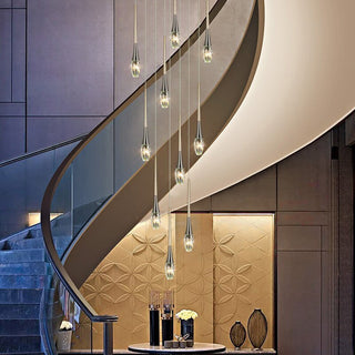 Crystal Drops Staircase Chandelier - Exquisite Home Lighting-Staircase Chandeliers
