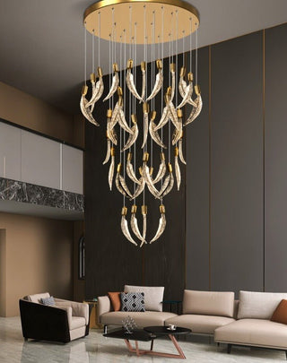 Crystal Feather Chandelier - Exquisite Lighting Décor-Chandeliers