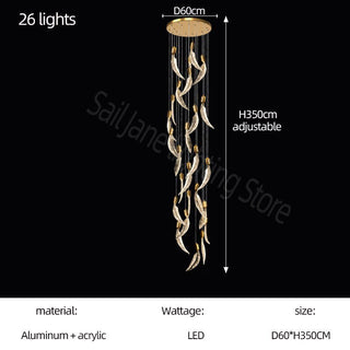 Crystal Feather Chandelier - Exquisite Lighting Décor-Chandeliers