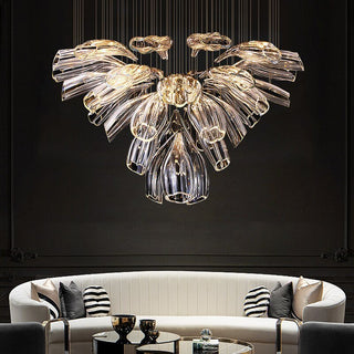 Crystal Glass Petals Chandelier: Elegant Lighting Fixtures-Chandeliers