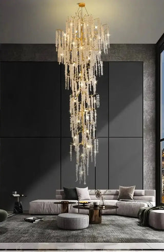Crystal Grapes Vale Chandelier Lighting-Staircase Chandeliers