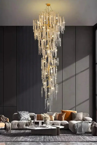 Crystal Grapes Vale Chandelier Lighting-Staircase Chandeliers