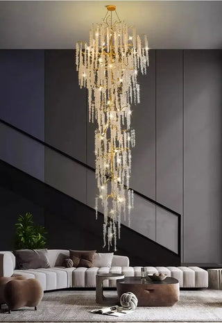 Crystal Grapes Vale Chandelier Lighting-Staircase Chandeliers