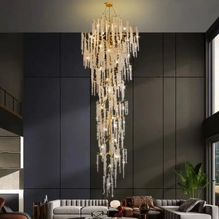 Crystal Grapes Vale Chandelier Lighting-Staircase Chandeliers