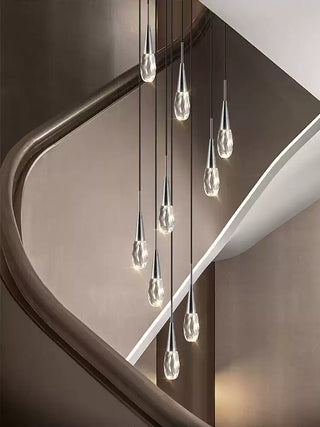Crystal K9 Drops Staircase Chandelier – Luxury Pendant Light