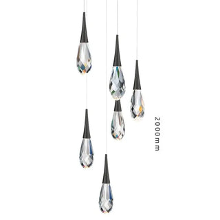 Crystal K9 Drops Staircase Chandelier – Luxury Pendant Light