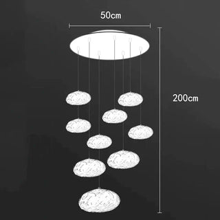 Crystal Lava Pebbles Chandelier - Elegant Lighting-Staircase Chandeliers