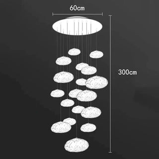 Crystal Lava Pebbles Chandelier - Elegant Lighting-Staircase Chandeliers