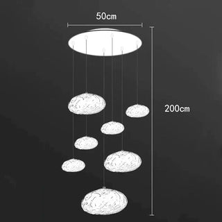 Crystal Lava Pebbles Chandelier - Elegant Lighting-Staircase Chandeliers