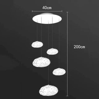 Crystal Lava Pebbles Chandelier - Elegant Lighting-Staircase Chandeliers