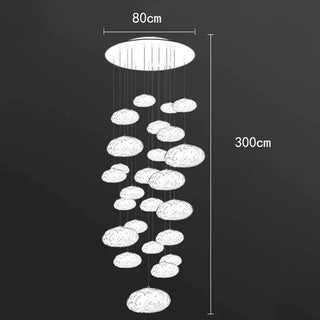 Crystal Lava Pebbles Chandelier - Elegant Lighting-Staircase Chandeliers