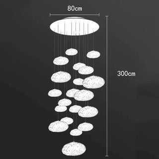 Crystal Lava Pebbles Chandelier - Elegant Lighting-Staircase Chandeliers