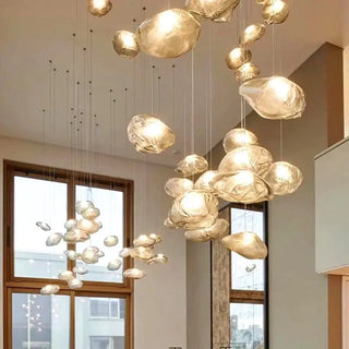 Crystal Lava Pebbles Chandelier - Elegant Lighting-Staircase Chandeliers