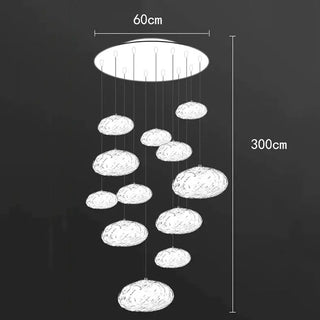 Crystal Lava Pebbles Chandelier - Elegant Lighting-Staircase Chandeliers