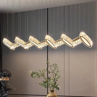 Crystal Mix Loop Kitchen Island Chandelier-Kitchen Island