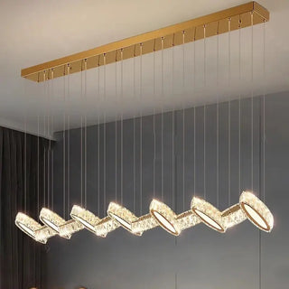 Crystal Mix Loop Kitchen Island Chandelier-Kitchen Island