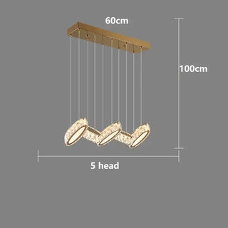 Crystal Mix Loop Kitchen Island Chandelier-Kitchen Island