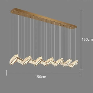 Crystal Mix Loop Kitchen Island Chandelier-Kitchen Island