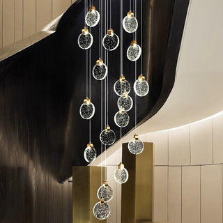 Crystal Rings Staircase Chandelier – Premium LED Pendant Light-Staircase Chandeliers