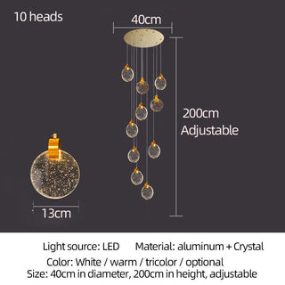 Crystal Rings Staircase Chandelier – Premium LED Pendant Light-Staircase Chandeliers