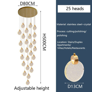Crystal Rings Staircase Chandelier – Premium LED Pendant Light-Staircase Chandeliers