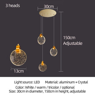 Crystal Rings Staircase Chandelier – Premium LED Pendant Light-Staircase Chandeliers