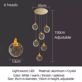 Crystal Rings Staircase Chandelier – Premium LED Pendant Light-Staircase Chandeliers