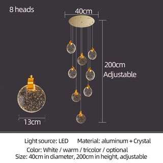 Crystal Rings Staircase Chandelier – Premium LED Pendant Light-Staircase Chandeliers