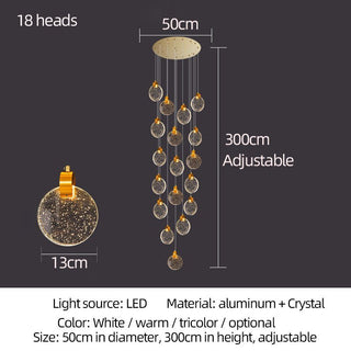 Crystal Rings Staircase Chandelier – Premium LED Pendant Light-Staircase Chandeliers