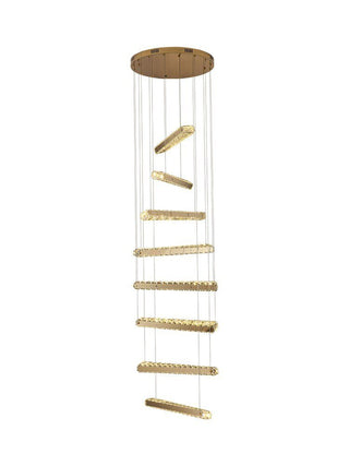 Crystal Rotating Bars Stairs LED Chandelier-Staircase Chandeliers