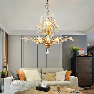 Crystal Tree Chandelier: Elegant Lighting Fixture-Chandeliers